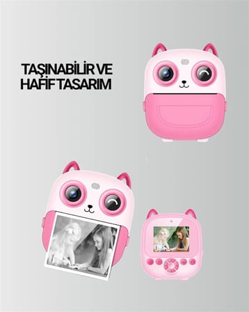 2.4” Ekranlı Mini Kamera – 1080p Kayıt + Mürekkepsiz Yazdırma
