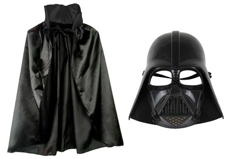 Çocuk Boy Yıldız Savaşları Star Wars Darth Vadet Maskesi Ve 90 Cm Pelerin Seti Siyah Bx40