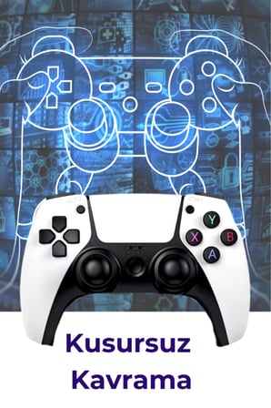Taşınabilir Çift Kollu 30.000 Oyunlu Kablosuz Oyun Konsolu, 2.4GHz Bağlantılı Beyaz Retro Gamepad