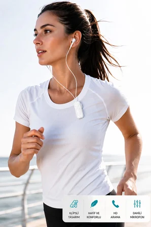 Yaka Klipsli Bluetooth Kulaklık Kulakiçi Kablolu Kablosuz TWS Mikrofonlu Yaka Kulaklık Boyun Asmalı