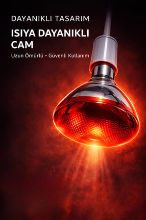 150W Isıtıcı Ampul Kırmızı Isı Lambası Civciv Kümes Kuluçka E27 Duy Isıtma Ampulü