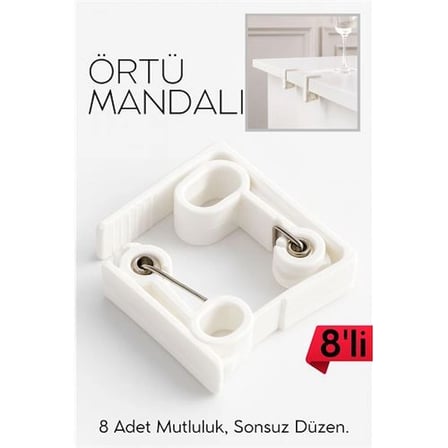 Masa Örtüsü Mandalı Kavisli Plastik 8'Lİ Yaylı Klips 718290