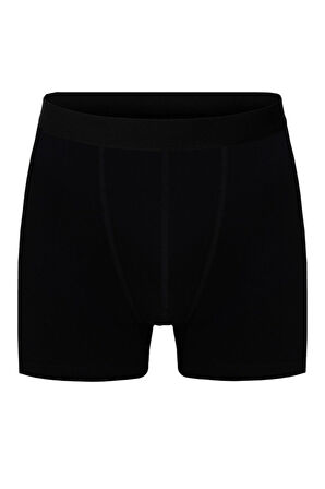 Erkek Siyah  Düz Likralı Boxer Şort 5’li Paket