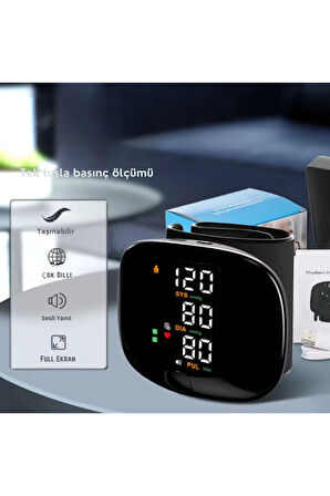 Sesli Dijital Bilek Tansiyon Aleti – Akıllı Dokunmatik LCD, Şarj Edilebilir ve Ev Tipi