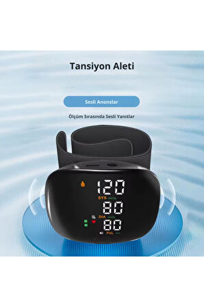 Sesli Dijital Bilek Tansiyon Aleti – Akıllı Dokunmatik LCD, Şarj Edilebilir ve Ev Tipi