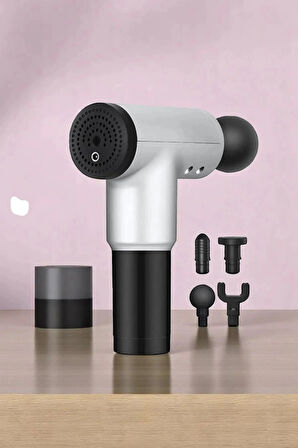 Yeni Nesil Masaj Tabancası 4 Başlıklı Sporcu Şarjlı Kablosuz Omuz Bacak Ayak RENK SEÇİLEMEZ