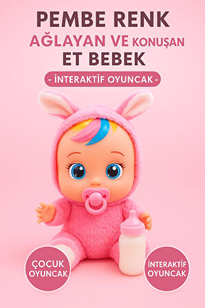 Pembe Renk Ağlayan Ve Konuşan Et Bebek İSTEKLİ İNTERAKTİF BEBEK