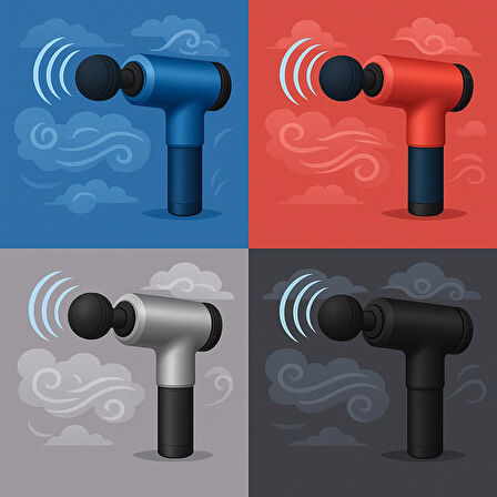 Akıllı Titreşim Teknolojili Masaj Tabancası – 4 Başlıklı Sessiz Motorlu Kas Gerginliği Giderici