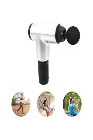 4 Başlıklı 6 Kademeli Vurmalı Titreşimli Yoğurmalı Elektrikli Masaj Cihazı Tabancası RENK SEÇİLEMEZ