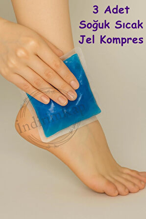 3 Adet Termojel Sıcak Soğuk Kompres Jel Buz Paketi, 3 Adet Soğutucu Jel Isıtıcı Jel Kompres 13x13cm