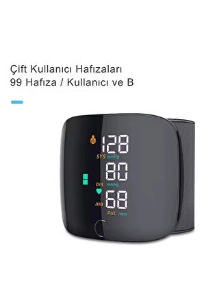 Dijital Bilekten Tansiyon Aleti – Otomatik Ölçüm, Renkli LCD Ekran, Taşınabilir ve Kolay Kullanım
