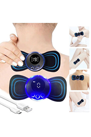 1 Adet Yedek Ped Şarjlı Kelebek Ems Boyun Omuz Kol Sırt Elektrikli Masaj Bantı Kas Stimülatörü Aleti