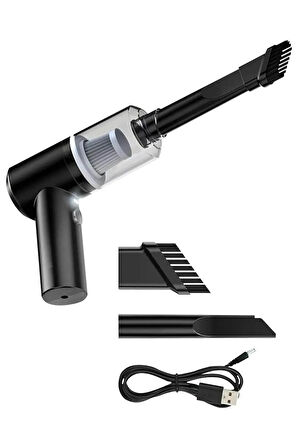 3 in 1 Şarjlı Kablosuz Vakumlu El Araba Süpürgesi Araç Ev Ofis Süpürgesi