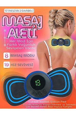 Kelebek Masaj Aleti Bel Sırt Bacak Kol Titreşimli Masaj Pedi Şarjlı 8 Modlu Vücut Tens Cihazı