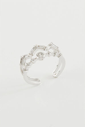 Zikzak Zirkon Taşlı Yüzük