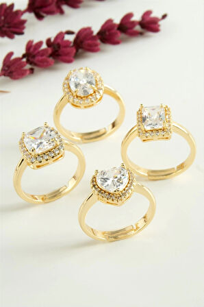 Karışık Lüks Zirkon Taşlı Ciddi İlişki Yüzüğü