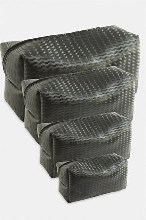 4 Adet El Tutmalı Makyaj Çantası