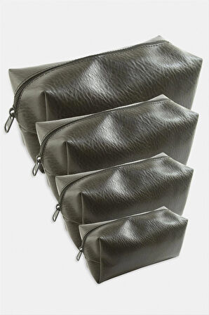 4 Adet El Tutmalı Makyaj Çantası