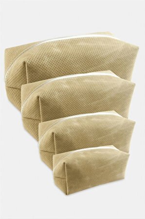 4 Adet El Tutmalı Makyaj Çantası