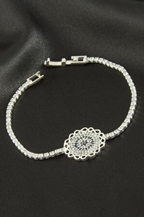 Çiçek Zirkon Taşlı Çocuk Bileklik 16 cm