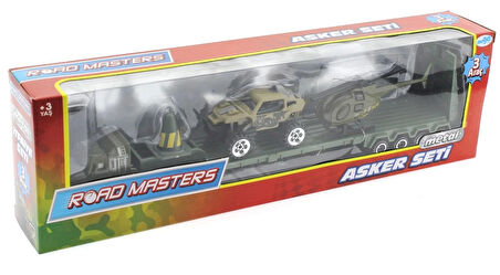 Tır Arazi Aracı ve Helikopterli Metal Askeri Araç Seti