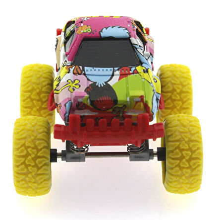 Die Cast Çizgi Film Desenli Sarı Teker Araba