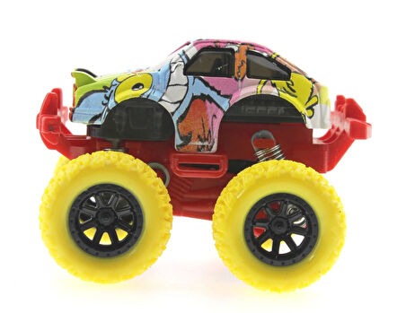 Die Cast Çizgi Film Desenli Sarı Teker Araba