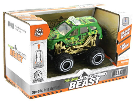 Çek Bırak Mini Off Road Yeşil Polis Aracı