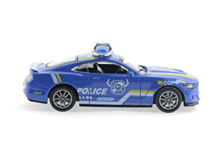 Die Cast Çek Bırak Metal Mavi Polis Arabası