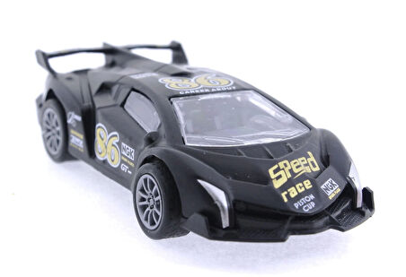 Die Cast Çek Bırak Metal Siyah Yarış Arabası 86