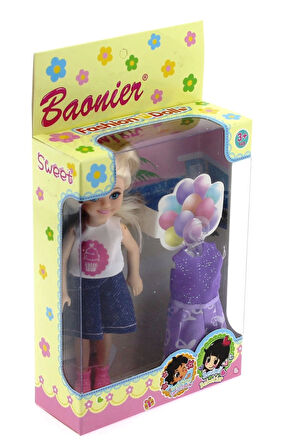 Baonier Mor Yedek Elbiseli Bebeğim