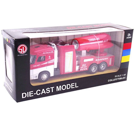 Die Cast Model Çek Bırak Turbo Jet İtfaiye Kamyonu
