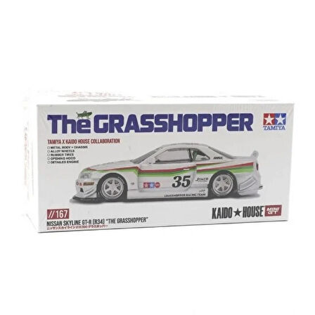 Mini GT 1/64 Nissan Skyline GT-R (R34) TAMIYA x KAIDO HOUSE ''The GRASSHOPPER'' V1