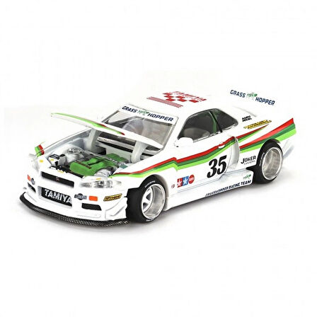Mini GT 1/64 Nissan Skyline GT-R (R34) TAMIYA x KAIDO HOUSE ''The GRASSHOPPER'' V1