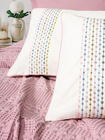 Cotton Box Aura Çift Kişilik Pike Takımı Pebble Pembe