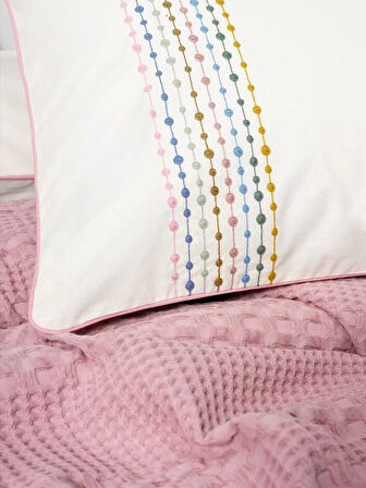Cotton Box Aura Çift Kişilik Pike Takımı Pebble Pembe