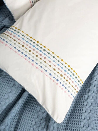 Cotton Box Aura Çift Kişilik Pike Takımı Pebble İndigo