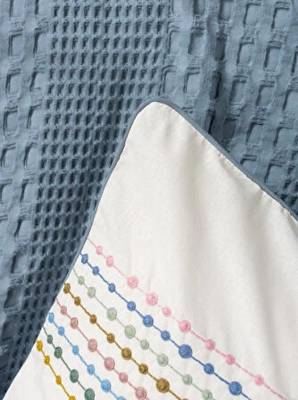 Cotton Box Aura Çift Kişilik Pike Takımı Pebble İndigo