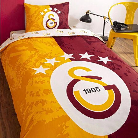 Taç Galatasaray 5. Yıldız Tek Kişilik Lisanslı Nevresim Takımı