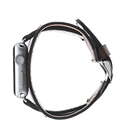 Apple Watch Uyumlu Deri Kordon 38-40-41mm Cuff Taba
