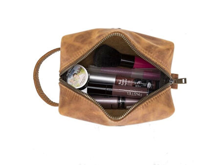 Deri Bakım Ve Seyahat Çantası, L Beden, G19 Taba