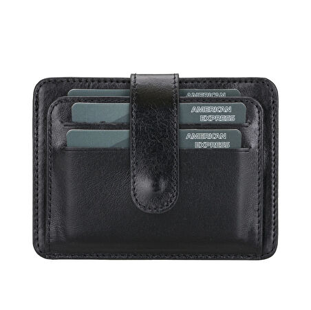 Çok Bölmeli Slim Deri Kartlık BLW019 RST1 Siyah