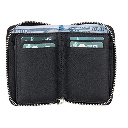 Elvis Deri Erkek Cüzdan FL01 Siyah