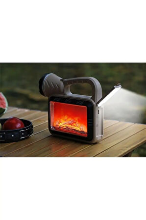 Güneş Enerjili Şömineli Çok Fonksiyonlu Çift Işık Kaynağı Usb Şarjlı Solar El Feneri