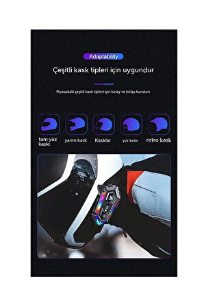 Y20 Motor Kurye Kask Kulaklık Rgb Modlu Bluetooth Motosiklet Kulaklık 5.3 Bluetooth Interkom