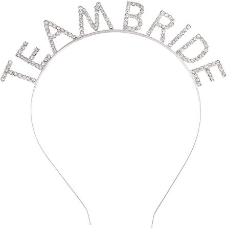 Gümüş Kaplama Kristal Taşlı Team Bride Taç 16x17 cm
