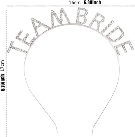 Gümüş Kaplama Kristal Taşlı Team Bride Taç 16x17 cm