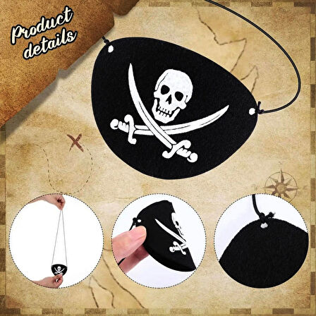 İthal Vinleks Deri Korsan Göz Bandı - Lastikli &amp; Yumuşak