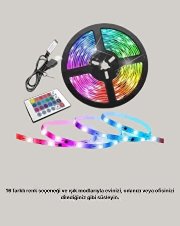 Smart Şerit LED Kumandalı USB Enerjili Suya Dayanıklı Dekoratif Aydınlatma