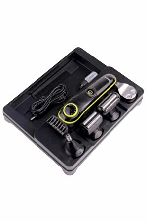 5 Başlıklı Şarjlı Tıraş Makinesi Kablosuz Saç Sakal Burun Tıraşına Uygun